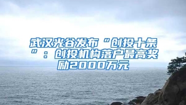 武汉光谷发布“创投十条”：创投机构落户最高奖励2000万元