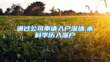 通过公司申请入户深圳,本科学历入深户