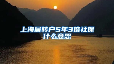 上海居转户5年3倍社保什么意思