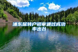 浦东居转户初审通过成功率出台