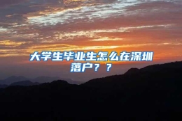 大学生毕业生怎么在深圳落户？？