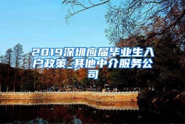 2019深圳应届毕业生入户政策_其他中介服务公司