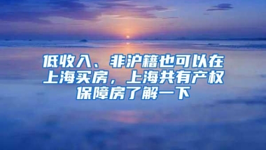 低收入、非沪籍也可以在上海买房，上海共有产权保障房了解一下