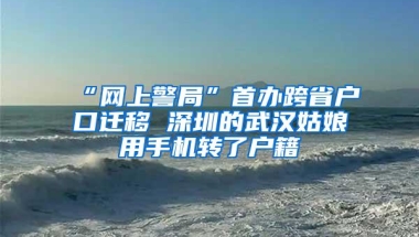 “网上警局”首办跨省户口迁移 深圳的武汉姑娘用手机转了户籍