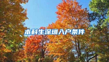 本科生深圳入户条件