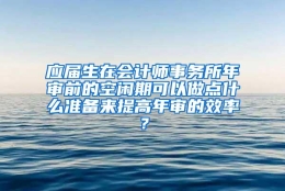 应届生在会计师事务所年审前的空闲期可以做点什么准备来提高年审的效率？