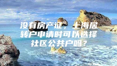 没有房产证，上海居转户申请时可以选择社区公共户吗？