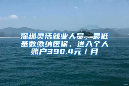 深圳灵活就业人员，最低基数缴纳医保，进入个人账户390.4元／月