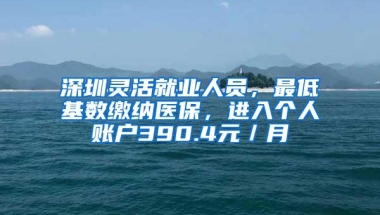 深圳灵活就业人员，最低基数缴纳医保，进入个人账户390.4元／月