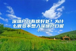 深圳户口有啥好处？为什么很多不想入深圳户口呢？