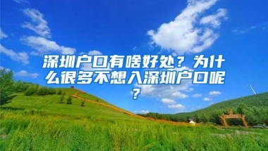 深圳户口有啥好处？为什么很多不想入深圳户口呢？