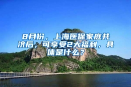 8月份，上海医保家庭共济后，可享受2大福利，具体是什么？