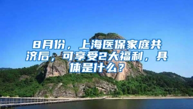 8月份，上海医保家庭共济后，可享受2大福利，具体是什么？