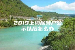 2019上海居转户公示以后怎么办