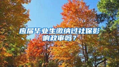 应届毕业生缴纳过社保影响政审吗？