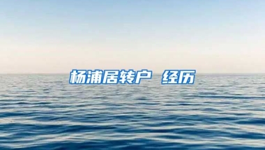 杨浦居转户 经历