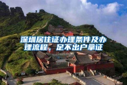 深圳居住证办理条件及办理流程，足不出户拿证