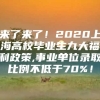 来了来了！2020上海高校毕业生九大福利政策,事业单位录取比例不低于70%！