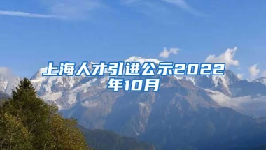 上海人才引进公示2022年10月