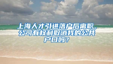 上海人才引进落户后离职，公司有权利取消我的公共户口吗？