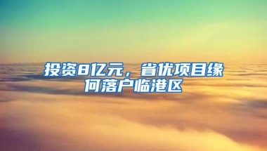 投资8亿元，省优项目缘何落户临港区