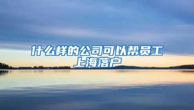 什么样的公司可以帮员工上海落户