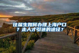 往届生如何办理上海户口？走人才引进的途径？