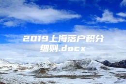 2019上海落户积分细则.docx