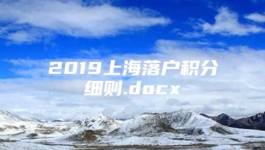 2019上海落户积分细则.docx