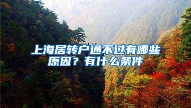 上海居转户通不过有哪些原因？有什么条件