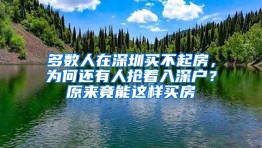 多数人在深圳买不起房，为何还有人抢着入深户？原来竟能这样买房