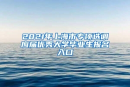 2021年上海市专项选调应届优秀大学毕业生报名入口