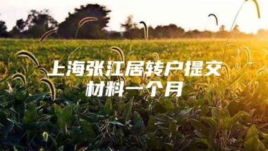 上海张江居转户提交材料一个月