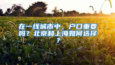 在一线城市中，户口重要吗？北京和上海如何选择？