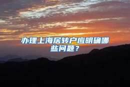 办理上海居转户应明确哪些问题？