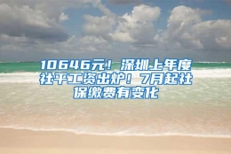 10646元！深圳上年度社平工资出炉！7月起社保缴费有变化