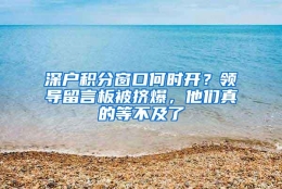 深户积分窗口何时开？领导留言板被挤爆，他们真的等不及了