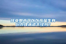 择业期内可以以应届生身份办理派遣手续吗？