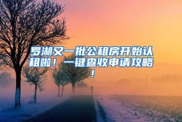 罗湖又一批公租房开始认租啦！一键查收申请攻略！