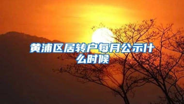 黄浦区居转户每月公示什么时候