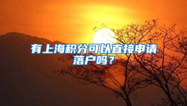 有上海积分可以直接申请落户吗？