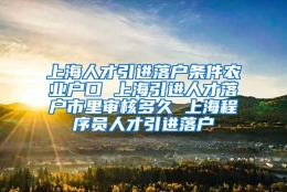 上海人才引进落户条件农业户口 上海引进人才落户市里审核多久 上海程序员人才引进落户