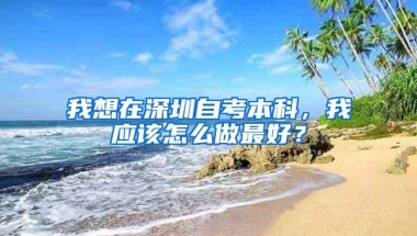 我想在深圳自考本科，我应该怎么做最好？