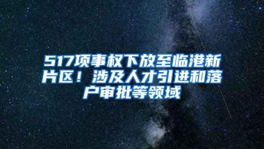 517项事权下放至临港新片区！涉及人才引进和落户审批等领域