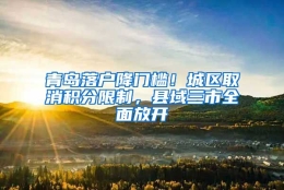 青岛落户降门槛！城区取消积分限制，县域三市全面放开