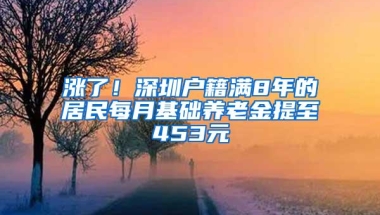 涨了！深圳户籍满8年的居民每月基础养老金提至453元