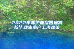 2022年非沪应届普通高校毕业生落户上海政策