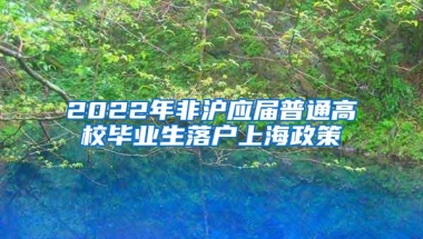 2022年非沪应届普通高校毕业生落户上海政策