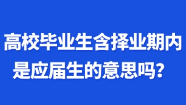 高校毕业生含择业期内是应届生的意思吗？