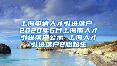 上海申请人才引进落户 2020年6月上海市人才引进落户公示 上海人才引进落户2胎超生